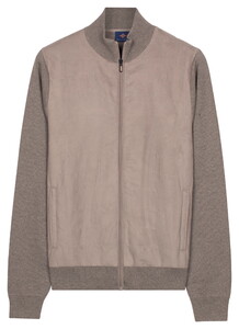 Baileys Full Zip Milano Knit Suedine Front Light Padded Quilted Vest Steel Grey
