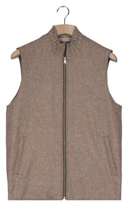 Baileys Full Zip No Sleeve Front Light Padded Flanel Fabric Gilet Bruin