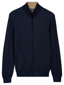 Baileys Full Zip Two-Tone Fine Textured Jacquard Allover Plated Vest Dark Blue