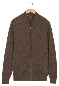 Baileys Fullzip Allover Structure Cardigan Taupe