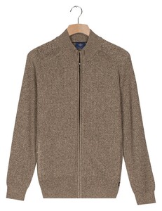 Baileys Fullzip Allover Structure Vest Donker Taupe