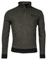 Baileys Half Zip 2-Tone Jacquard Doubleface Interlock Sweat Pullover Dark Beige