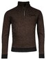 Baileys Half Zip 2-Tone Jacquard Doubleface Interlock Sweat Pullover Dark Brown Melange