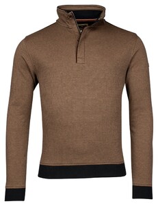 Baileys Half Zip 2-Tone Jacquard Interlock Doubleface Sweat Pullover Dark Sand