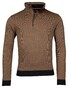 Baileys Half Zip 2-Tone Jacquard Interlock Doubleface Sweat Pullover Dark Sand