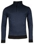 Baileys Half Zip 2-Tone Jacquard Interlock Doubleface Sweat Pullover Deep Denim Blue