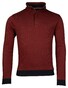 Baileys Half Zip 2-Tone Jacquard Interlock Doubleface Sweat Pullover Deep Red