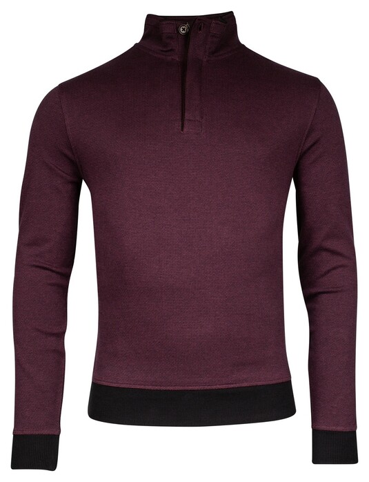 Baileys Half Zip 2-Tone Jacquard Interlock Doubleface Sweat Pullover Light Aubergine