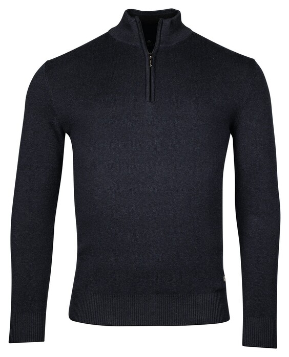 Baileys Half Zip Allover 2-Tone Trui Navy