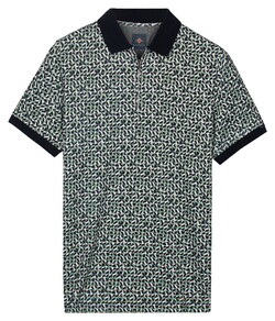 Baileys Half Zip Allover Mosaic Pattern Polo Misty Green