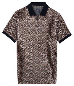 Baileys Half Zip Allover Mosaic Pattern Polo Taupe