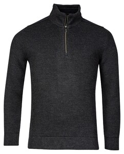 Baileys Half Zip Allover Structure Knit Pullover Anthracite