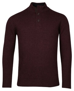 Baileys Half Zip And Buttons Subtle Rib Details Pullover Aubergine