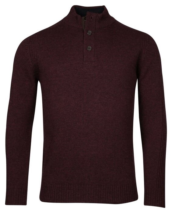 Baileys Half Zip And Buttons Subtle Rib Details Pullover Aubergine