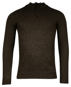 Baileys Half Zip And Buttons Subtle Rib Details Pullover Dark Green