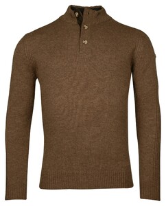 Baileys Half Zip And Buttons Subtle Rib Details Pullover Tobacco