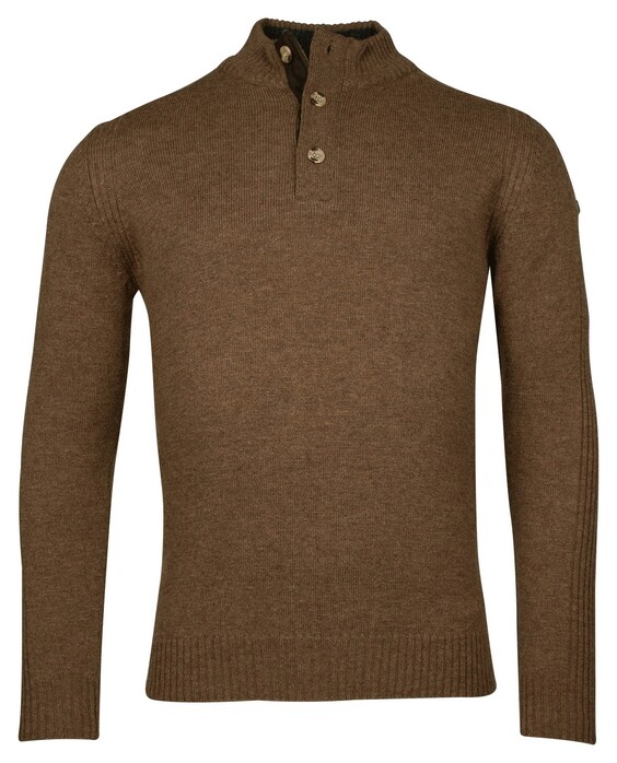 Baileys Half Zip And Buttons Subtle Rib Details Pullover Tobacco