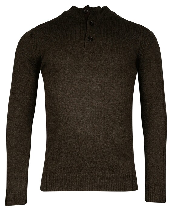 Baileys Half Zip And Buttons Subtle Rib Details Trui Donker Groen