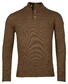 Baileys Half Zip And Buttons Subtle Rib Details Trui Tobacco