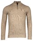 Baileys Half Zip Body And Sleeves Two-Tone Structure Jacquard Pullover Dark Sand