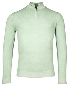 Baileys Half Zip Body And Sleeves Two-Tone Structure Jacquard Pullover Pastel Green