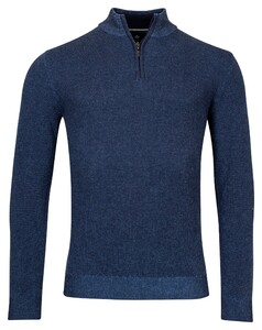 Baileys Half Zip Body And Sleeves Two-Tone Structure Jacquard Trui Cobalt
