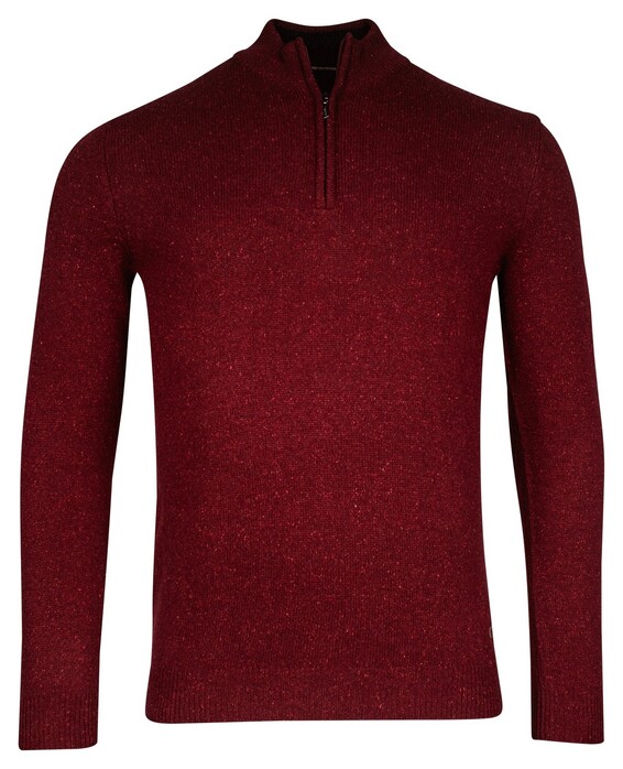 Baileys Half Zip Faux-Uni Trui Deep Red