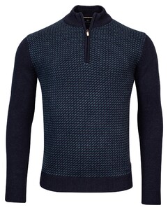Baileys Half Zip Front Jacquard Knit Trui Raf Blue