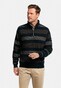 Baileys Half Zip Jacquard Pique Yarn Dyed Stripe Sweat Pullover Dark Brown Melange