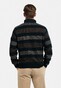 Baileys Half Zip Jacquard Pique Yarn Dyed Stripe Sweat Pullover Dark Brown Melange