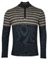 Baileys Half Zip Jacquard Top Stripe Design Single Knit Pullover Dark Blue