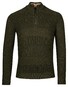 Baileys Half Zip Multi Structure Knit Trui Donker Groen