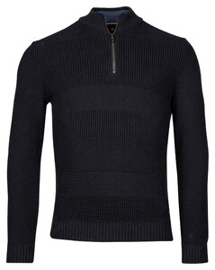 Baileys Half Zip Multi Structure Knit Trui Navy