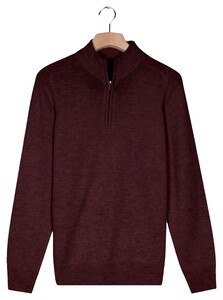 Baileys Half Zip Single Knit Lambswool Pullover Dark Mauve
