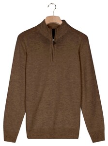 Baileys Half Zip Single Knit Lambswool Pullover Dark Taupe