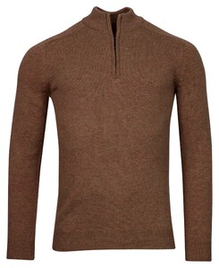 Baileys Half Zip Single Knit Lambswool Pullover Taupe