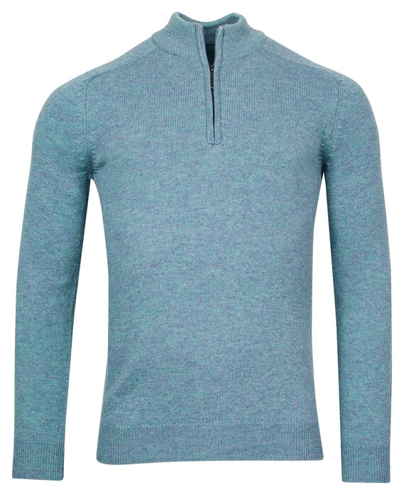 Baileys Half Zip Single Knit Pullover Mid Blue