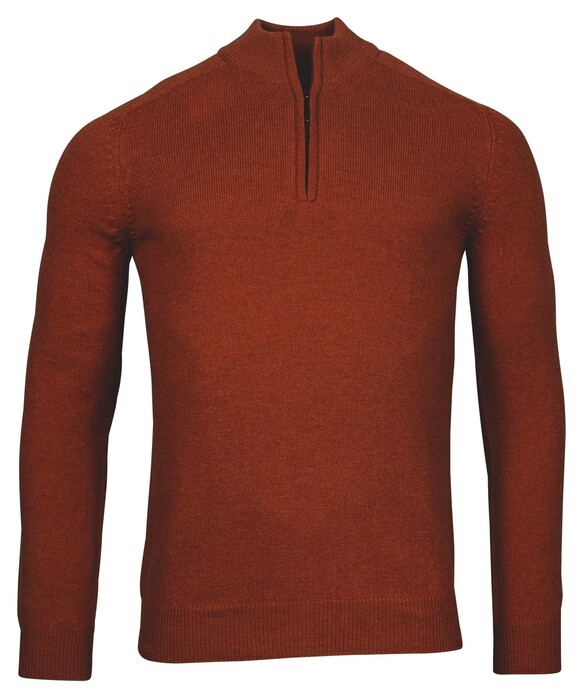 Baileys Half Zip Single Knit Trui Deep Red