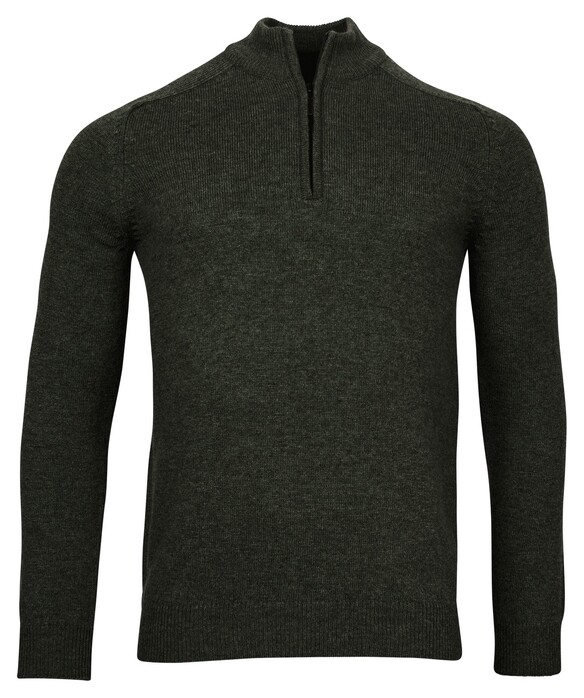 Baileys Half Zip Single Knit Trui Donker Groen