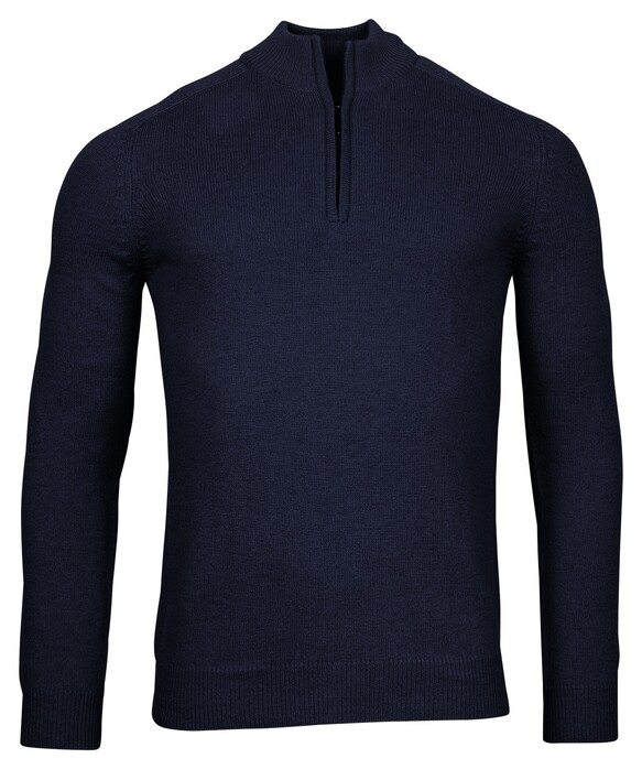 Baileys Half Zip Single Knit Trui Navy