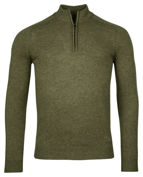 Baileys Half Zip Single Knit Trui Olive