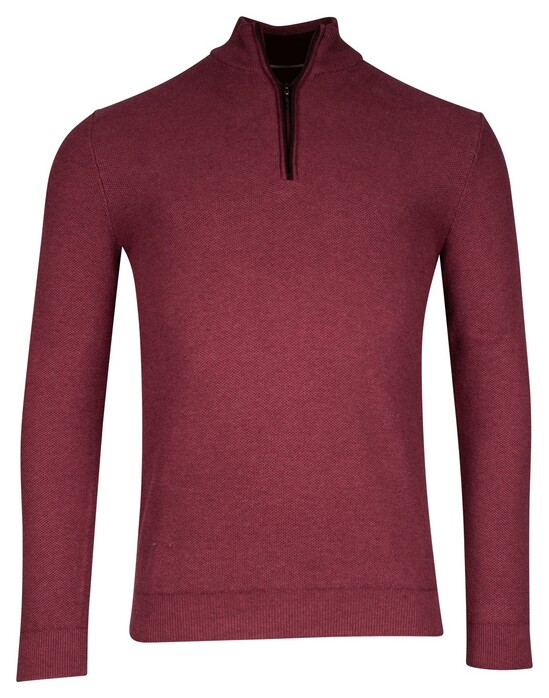 Baileys Half Zip Structure Knit Pullover Cerise