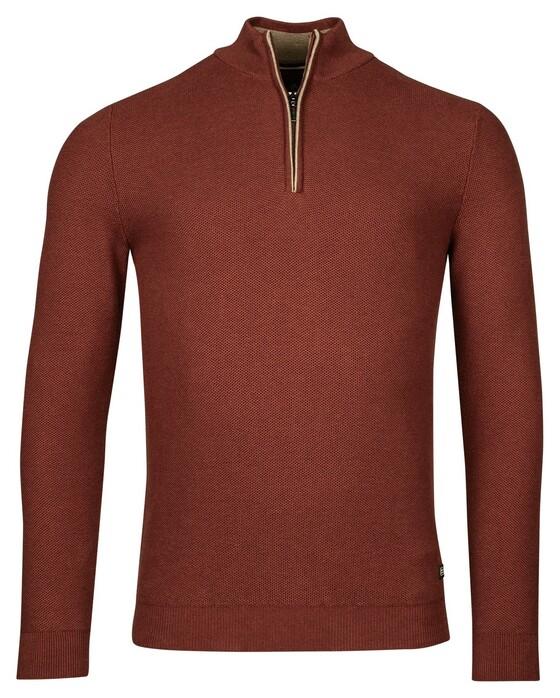 Baileys Half Zip Structure Knit Trui Deep Red