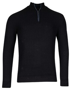 Baileys Half Zip Structure Knit Trui Navy