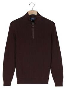 Baileys Half Zip Uni Color Plated Rib Knit Pullover Dark Mauve