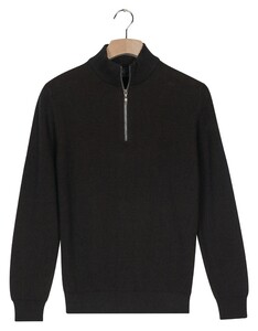 Baileys Half Zip Uni Color Plated Rib Knit Pullover Navy