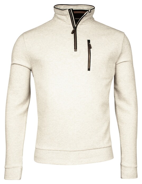 Baileys Half Zip Waffle Texture Interlock Sweat Pullover Kitt