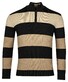 Baileys Half Zip Yarn Dyed Stripe Cotton Trui Beige