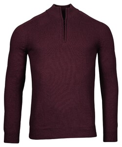 Baileys Halfzip Single Knit Lambswool Trui Bordeaux