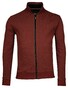 Baileys High-Low Texture Interlock Sweat Zip Cardigan Deep Red